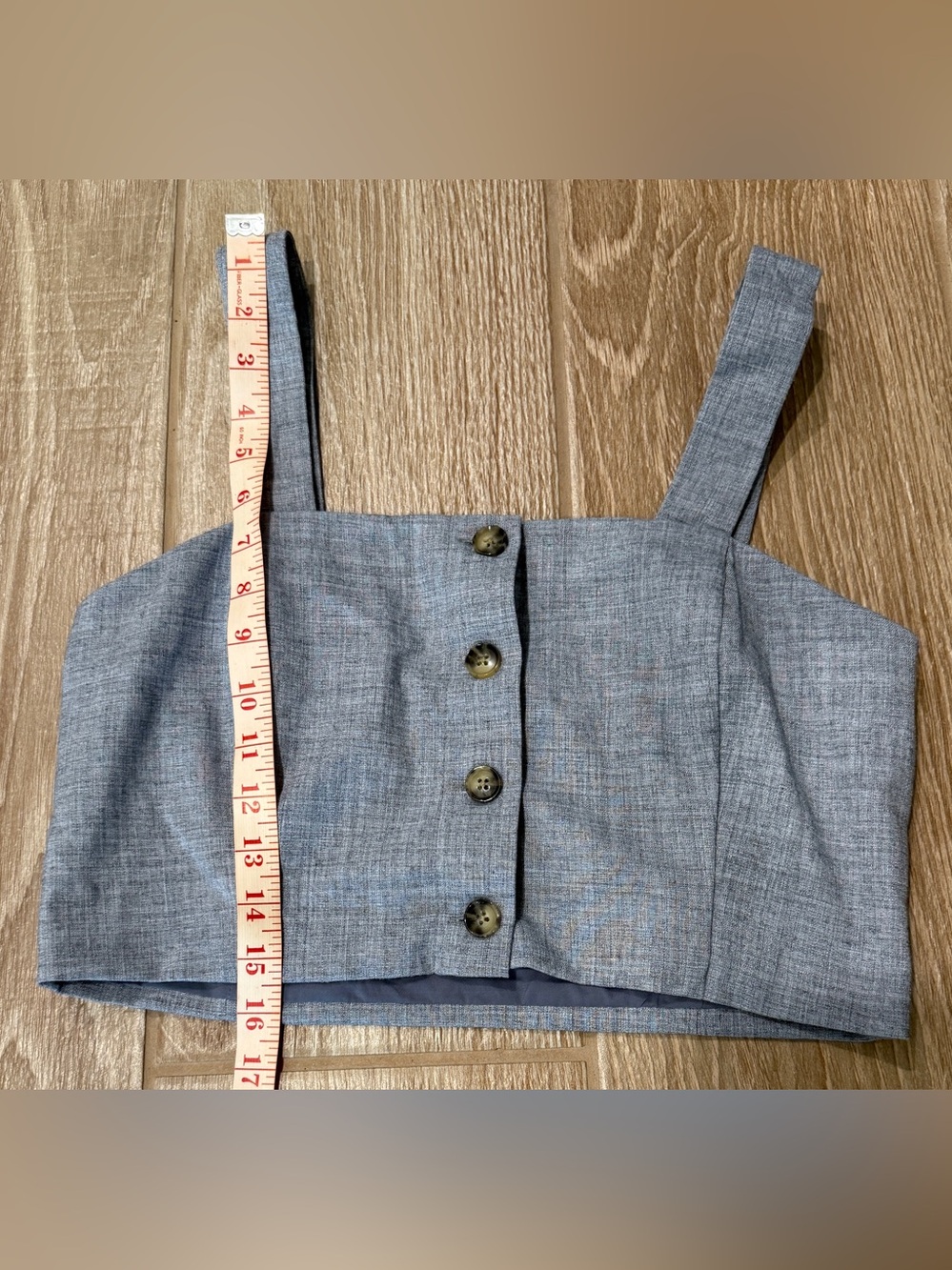 Banana Republic Factory Blue Gray Button-Front Cropped Tank